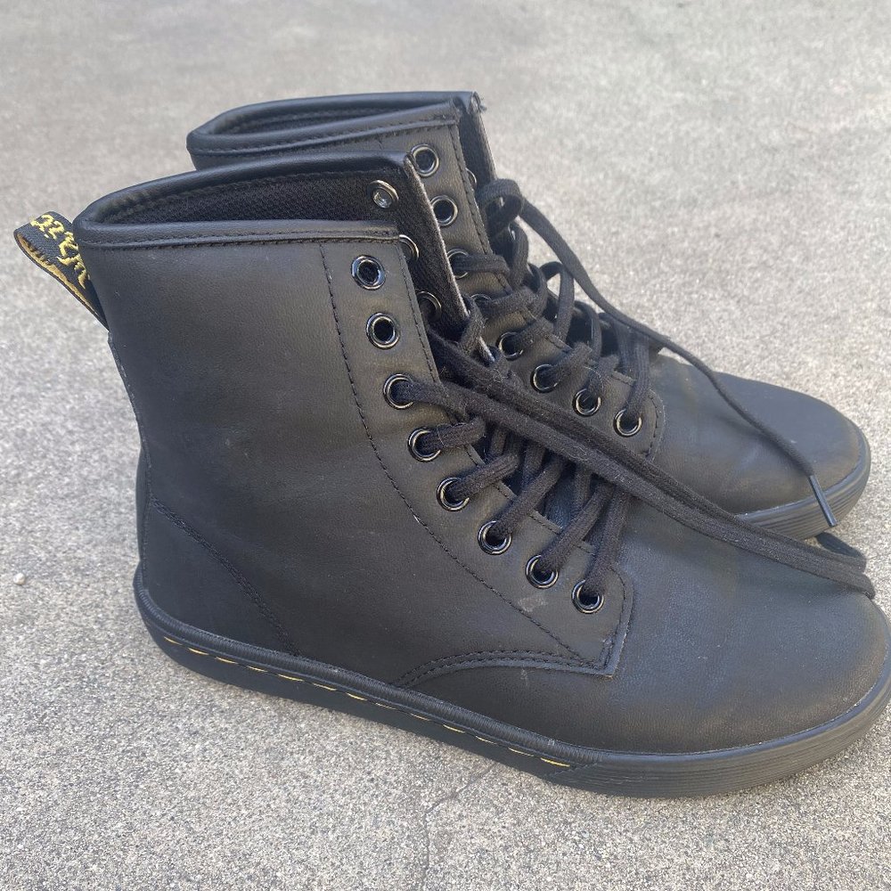 Dr. Marten's Leather Black Sneaker Sheridan Boots Sz 5 US